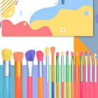 Brush Makeup Set Neon Makeup Brush Set Colorful Beauty Tools 15pcs Professional Makeup Brush Set Custom Logo