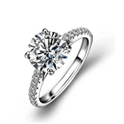 Cubic Zirconia Price 925 Silver AAAAA Gemstone 8mm 1 Carats Round Shape Cubic Zirconia Women Engagement Rings