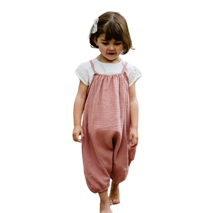 New Design cute dress girl kids linen dress girl cotton linen dresses for Spring and Summer