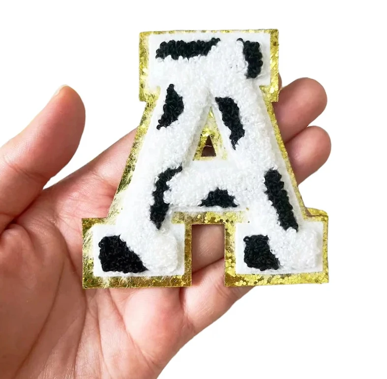 Good quality letter iron on patches custom embroidery designer patches iron on pink letters for hats