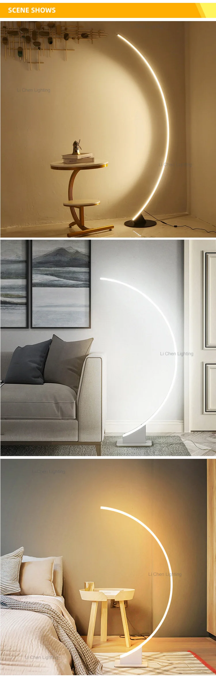 f0037 modern design indoor decoration bedroom living room black white rgb led floor light-4