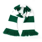 Scarf Green Striped Football Fan Scarf Style Knitted Acrylic Green White Striped Scarf