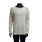 Solid Factory Direct Supply Casual Plus Size Solid Color Men'S Longsleeve Grandad T-Shirt