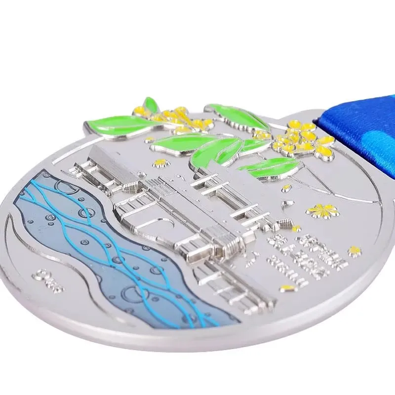Manufacturer Customized Running Race Metal Medal Race Marathon Sports Award Medals with Ribbon factory