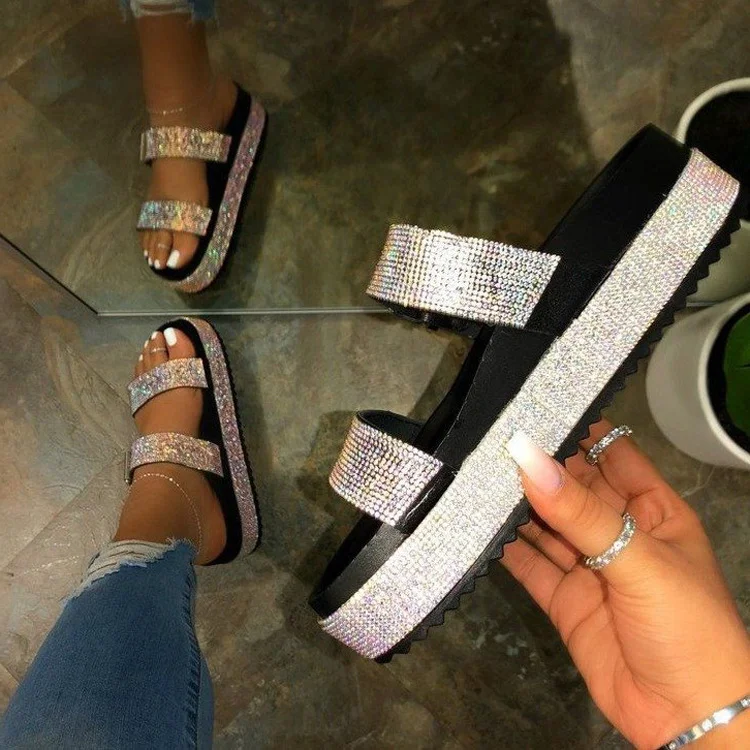 diamond double strap sandals