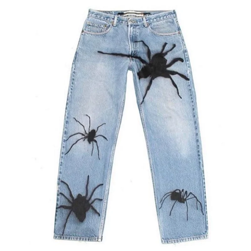 Men Jeans,Printed Denim Pants 