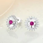Gemstone Elegant Woman Jewelry Red Gemstone Earring Beautiful Ruby Stud Earrings And Dark Red Stone Earrings
