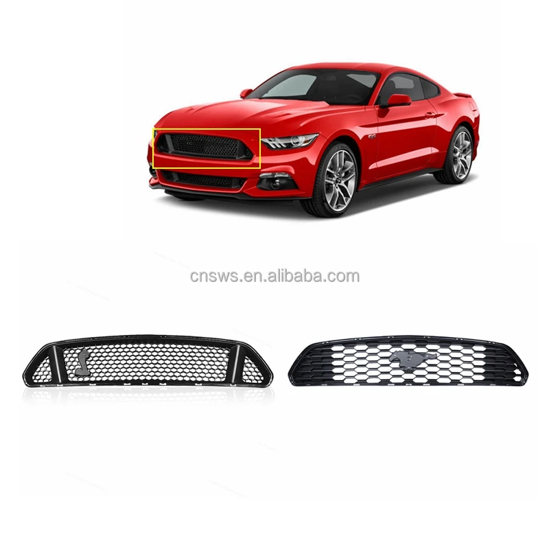 produkt części samochodowe przedni zestaw nadwozia ulepszenie grill zderzak górny grill dla ford mustang 2015 2016 2017-35