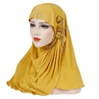 Long Shawls Fashionable Solid Plain Crepe Wedding Wraps Soft Long Shawls Flower Chiffon Women Muslim Hijab