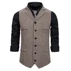 New Men's Fall 2021 Herringbone Single Breasted Lapel Waistcoat Casual Business Suit