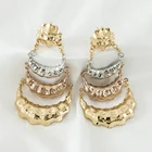 Earrings SUNNICE Hot Selling Exaggerated Style Big Jewelry As 3 Color Horn Earrings For Women