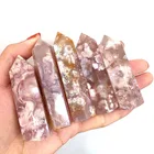 Points Wholesale Natural Quartz Flower Agate Stone Points Crystal Tower