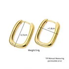 Hoop ENSHIR Minimalist Jewelry 18K Gold Plating Geometric Oval Big Hoop Earrings For Women