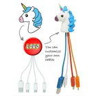 Shape Usb 2D/3D Customized PVC Logo Shape 3 In 1/ 4 In 1 Phone USB Multi Charger Cable 8 Pin Type C