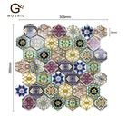 Tile Printed 2020 Exterior Wall Stone Tile Hexagon Ink-jet Printed Mosaic 300*300 Stone Mosaic Art