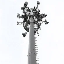 High Quality Galvanized Antenna Tower Pole Communication Monopole With Mounting Bracket
