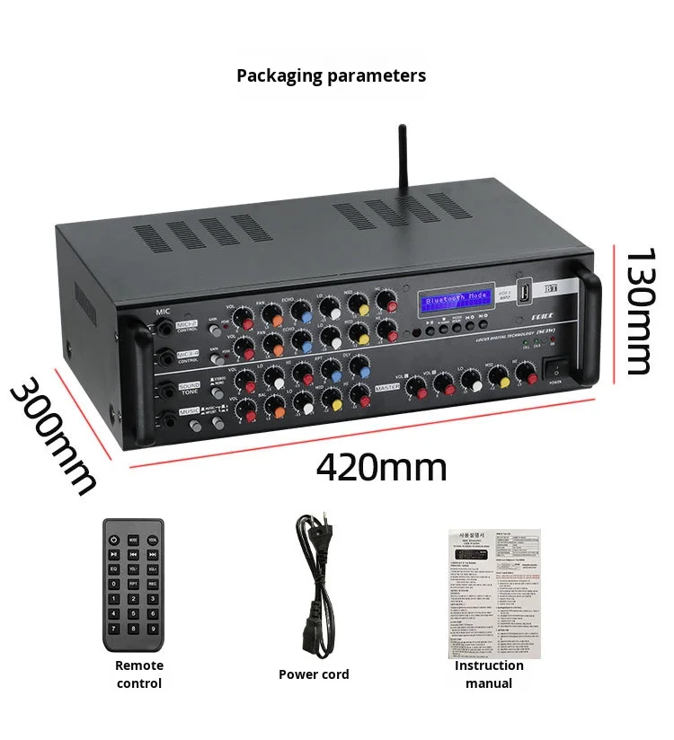PA-803WH 2.0 Channel 400W Home Amplifier Hot Selling High Power Receiver with BT Wireless Power Booster Metal Material