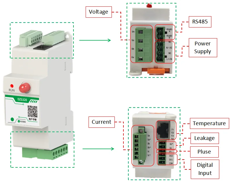 Heyuan Rs485 Communication Kwh Meter Digital Din Rail Meter Dzs320 B