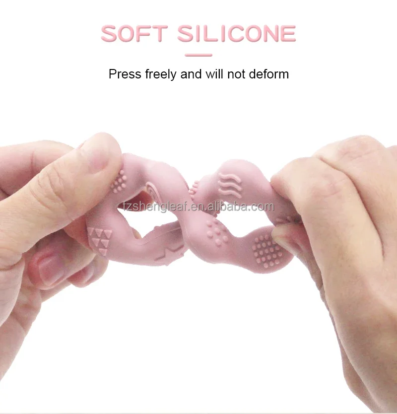 product wholesale customized bpa free soft baby silicone newborn pacifier teether infant tactile training teething toy food grade-7