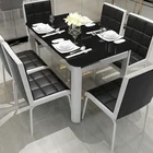Table Dining Table And Chairs Home Dining Room Furniture Classic Design Simple Modern Glass Dining Table Chair Set