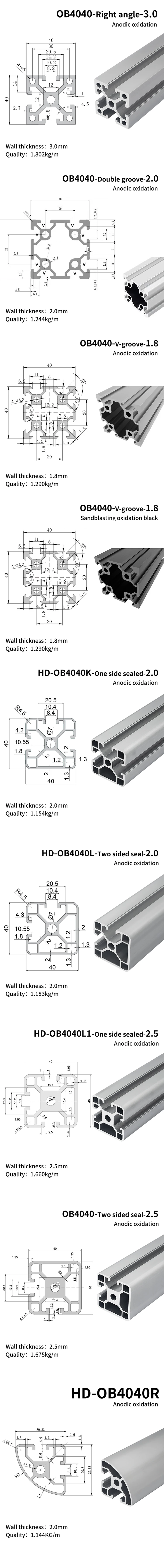 Certified Industrial Structural 60160 Aluminum Extrusion Profiles Anodized Alloy for Construction Machinery Architectural supplier