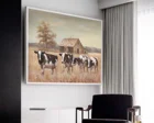 Decorative Artree Custom Cow Farmhouse Wall Art For Home Decorative Acrylic Colors Oil Paintings