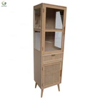 Furniture Room Wall Contemporary Wood Furniture Living Room Rattan Wall Display Glass Cabinet