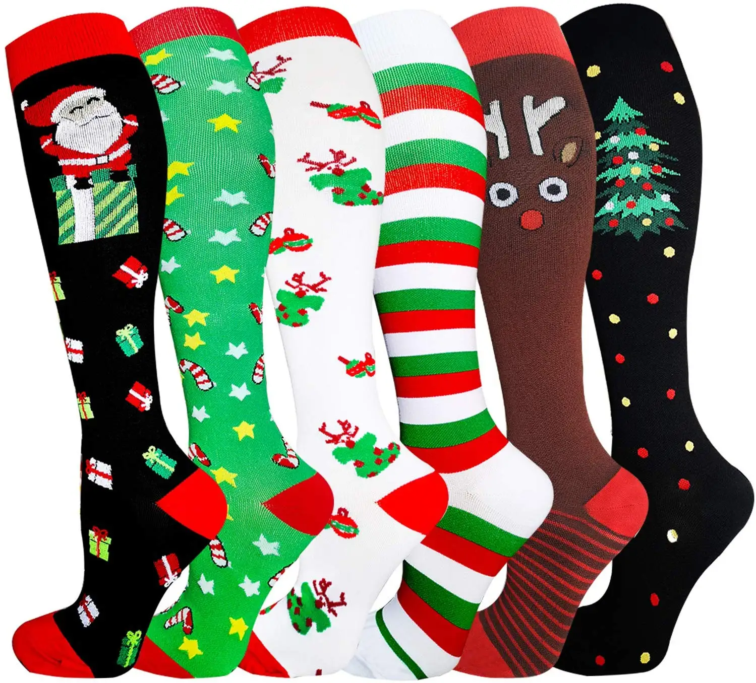 New Arrival Holiday Christmas Running Socks Women Nurse Fashion Medical Compression Socks