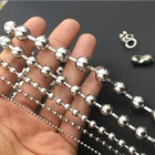 Bead Necklace Width 2mm 3mm 4mm 5mm Stainless Steel Shiny Round Bead Ball Chain For Necklace Chains