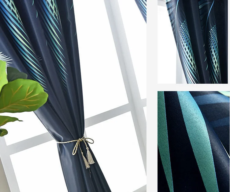 Hot selling Nordic style small size blackout printing curtain ready made  for kids room