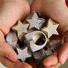 Silver Ring Mister Jewelry Made Iced Out Full Diamond Silver Plated Star Ring 925 Silver Custom