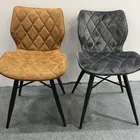 Vintage Chair Design Dining Chair Luxury Vintage Industrial Upholstered Fabric Dining Chair With Metal Legs