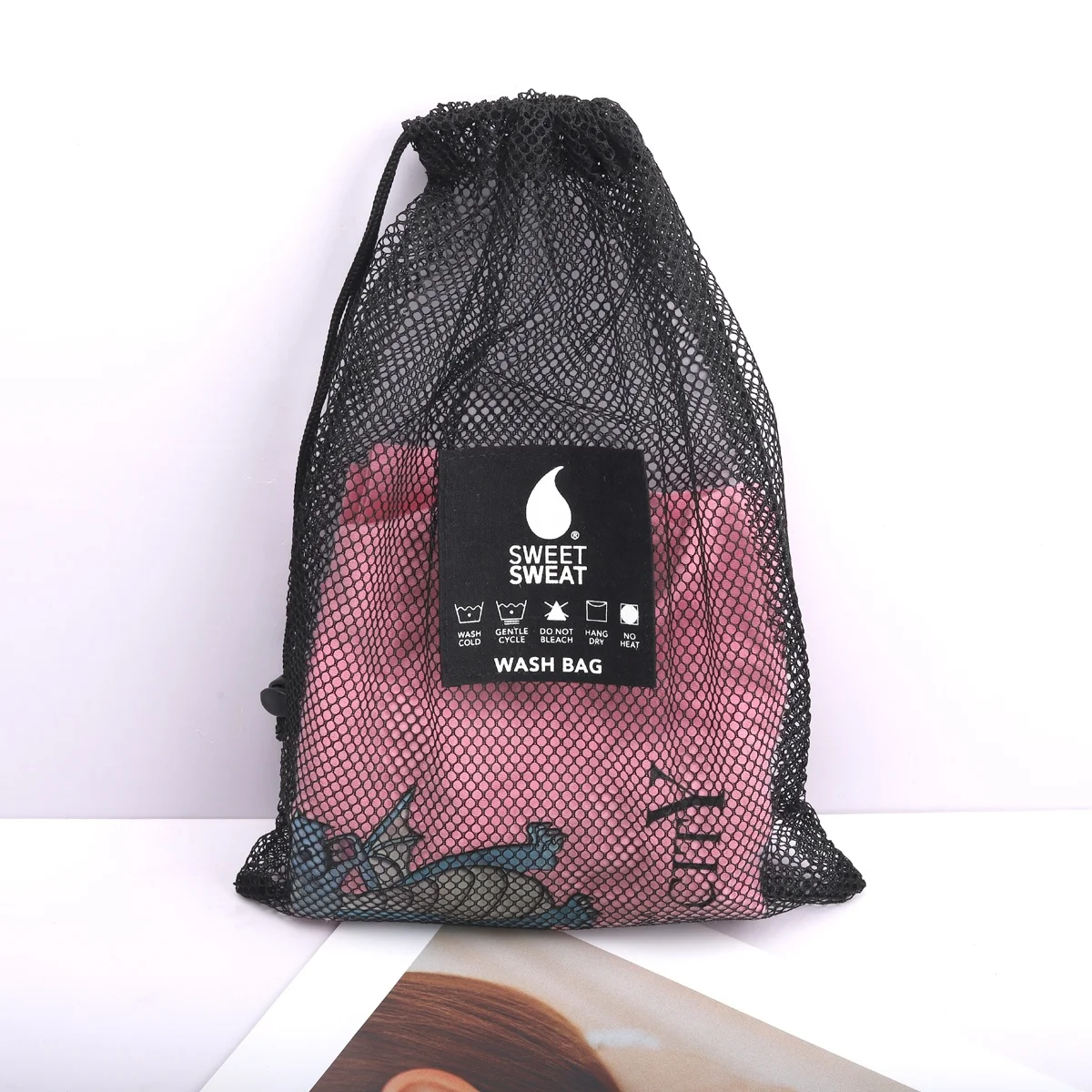 Custom Logo Label Black Swimming Mesh Pouch Wholesale Lingerie Undewea Dust Gift Packaging Pouch Drawstring Soft Mesh Bag