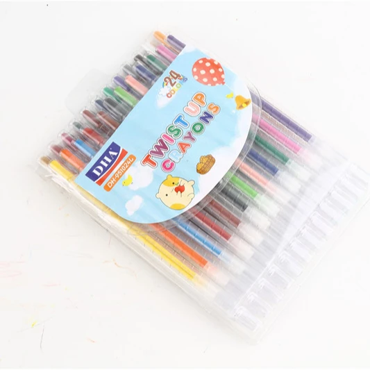 Stationery Factory Wholesale Colorful Wax Twisted Crayon for Children Chic Twistable Crayon Pen Set