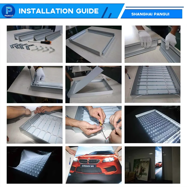 product pangui wholesale custom 4 20cm depth aluminum frame decoration edge corner profiles seg light box aluminum-16