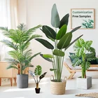 Plants Wholesale Artificial Palm Tree Banana Leaf Potted Plants Artificial Green Decorative Tree