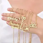 Name Dropshipping Stainless Steel Personalized Gold Inital Custom Name Necklace