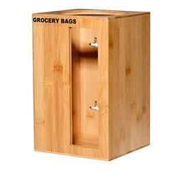 Grocery Plastic  Bag Dispenser Holders for Home Kitchen - Bamboo Trash Bag Dispenser, Can Hold 50-60 Used Shopping Bags