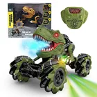 Remote Control Toy Car 1/16 Green Tyrannosaurus Rex Simulation Spray Remote Control Toy Car For Child