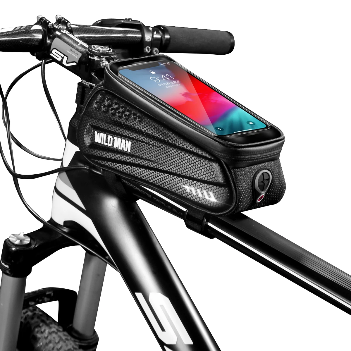 Wild Man Waterproof Bicycle Bag Phone Pouch Holder Cycling Bike Frame Bag bike Water proof 1L Riding bag