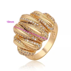 13531 xuping China wholesale best selling 18k gold plated cluster iced out ring fashion jewelry rings cluster ring