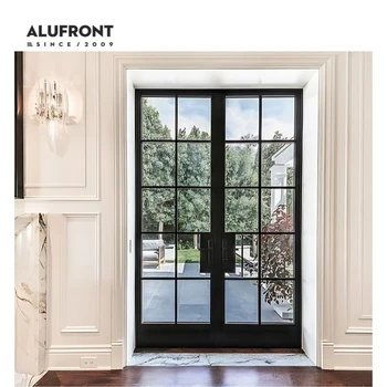 ALUFRONT Factory Customized Exterior Entry Casement Door Aluminum LowE Double Glass AS2047 French Swing Security Hinged Door