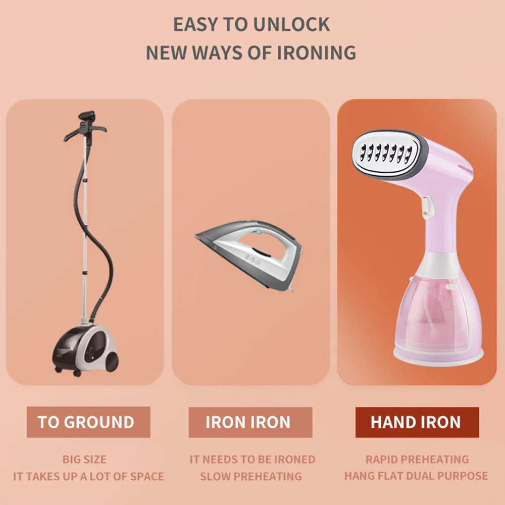Handheld Garment Steamer Steamer Iron For Clothes 1500w Mini Portable