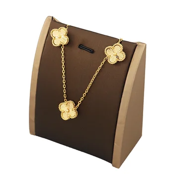 Fashion classic jewelry Clover jewellery 18k gold plated jewelry set women Necklace and Earring sets gold filled jewelry sets