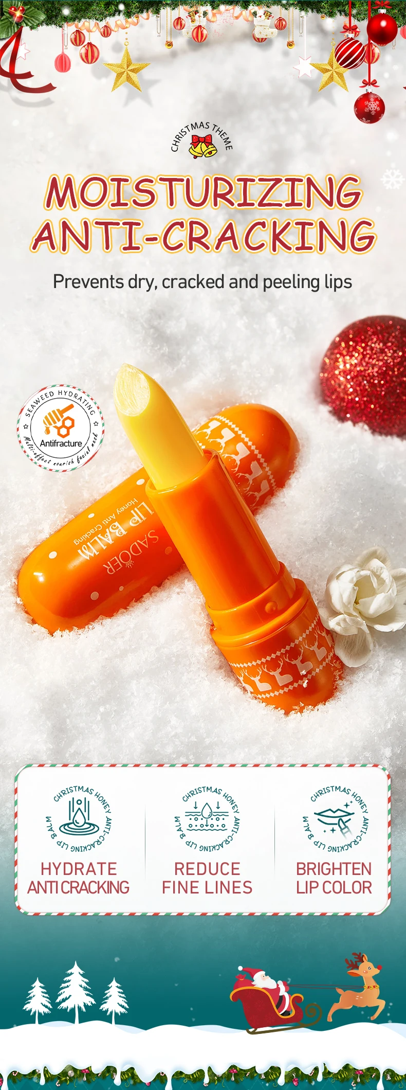 product oem hot sales wholesale sadoer christmas honey anti chapping lip balm autumn and winter anti chapping lip balm-3