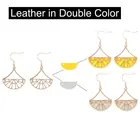 Gold Earrings High Quality Rose Gold Plated Stainless Steel Interchange Leather Earrings ER00073