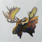 Wooden Crafts Wood Printed Moose Head Wall Decor Wooden Crafts Wooden Home Ornaments Welcome Door Sign