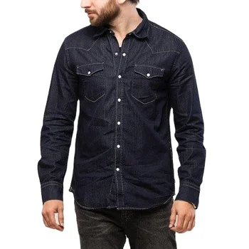 Fashion Men Denim Jeans Shirt Men's Clothing>>Men's T-Shirts | Customized product