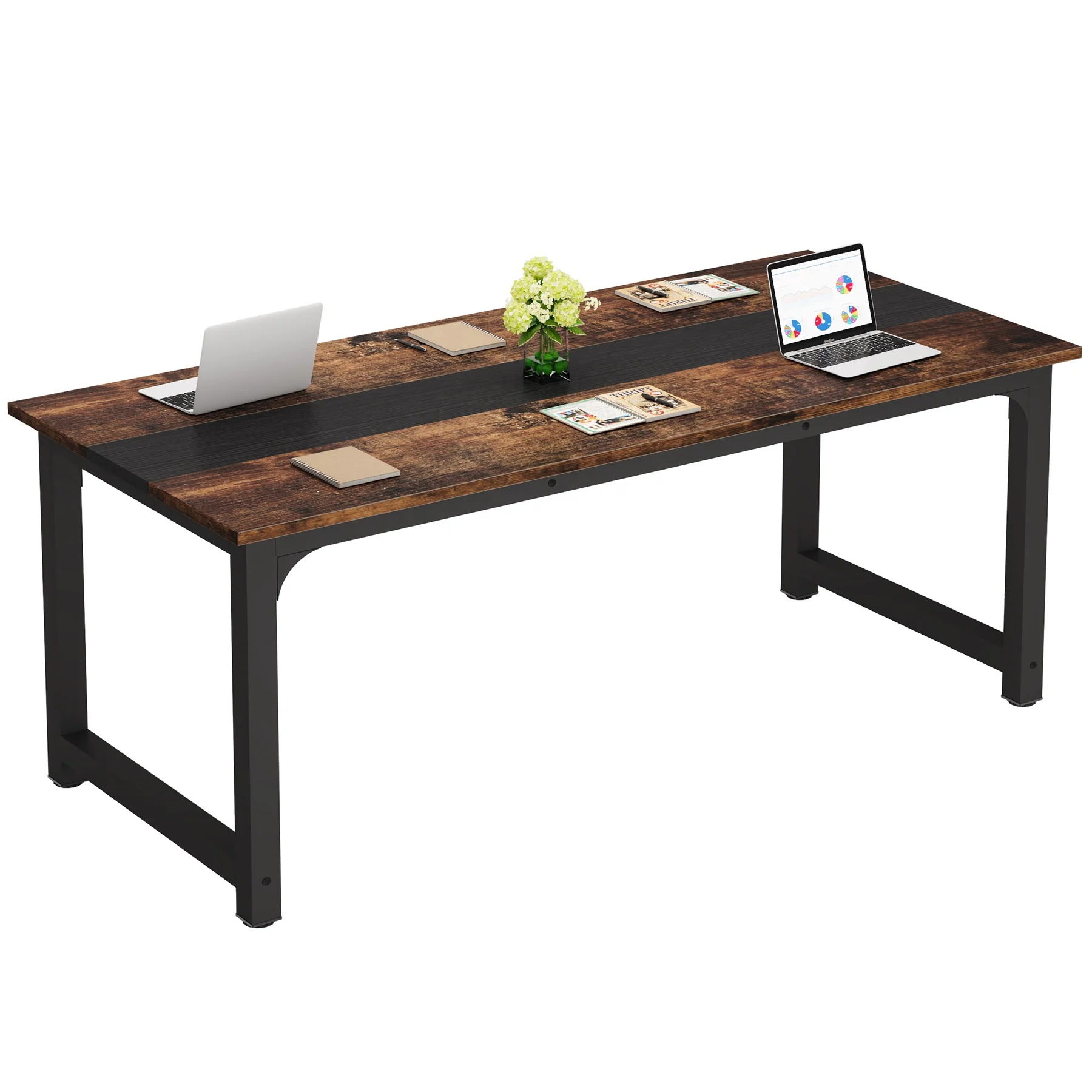 70.9 inch large simple computer desk home office classic executive meeting writing room conference 12 people table