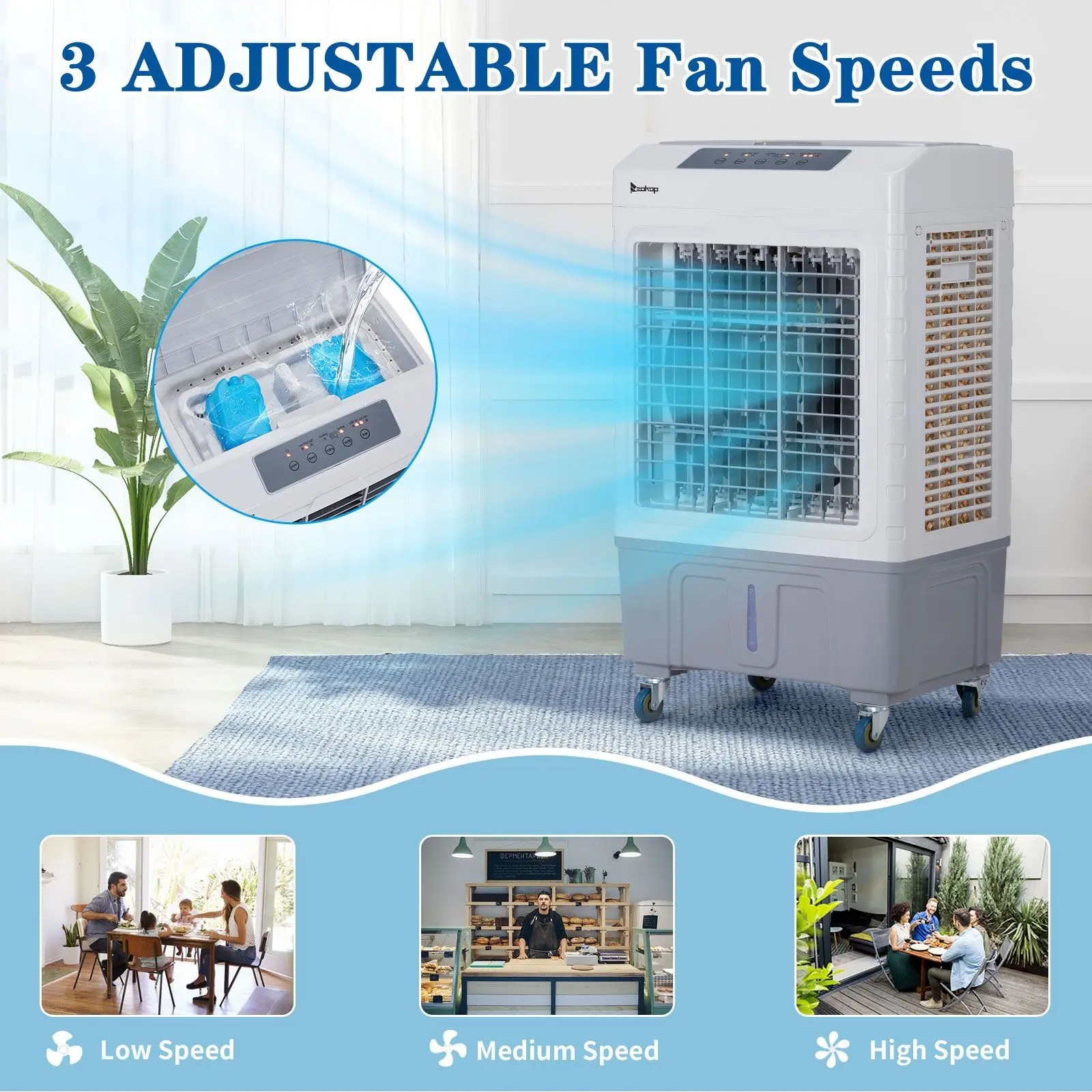 Evaporative Cooler, Portable, 2647, CFM, 75W - detail 12